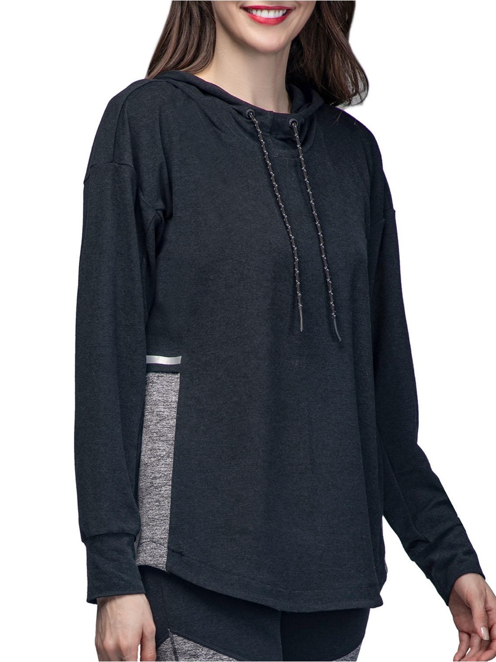 Serene Tangerine Women's Long Sleeve Hooded Pullover
Reflective Stripe Size S